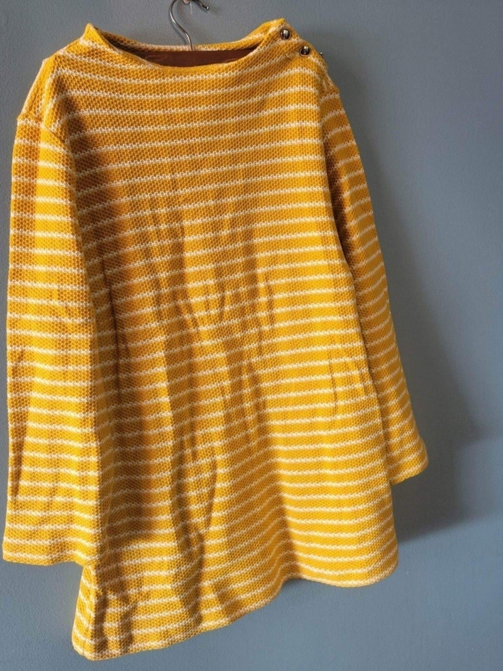 Talbots Yellow & White Striped Crewneck Sweater